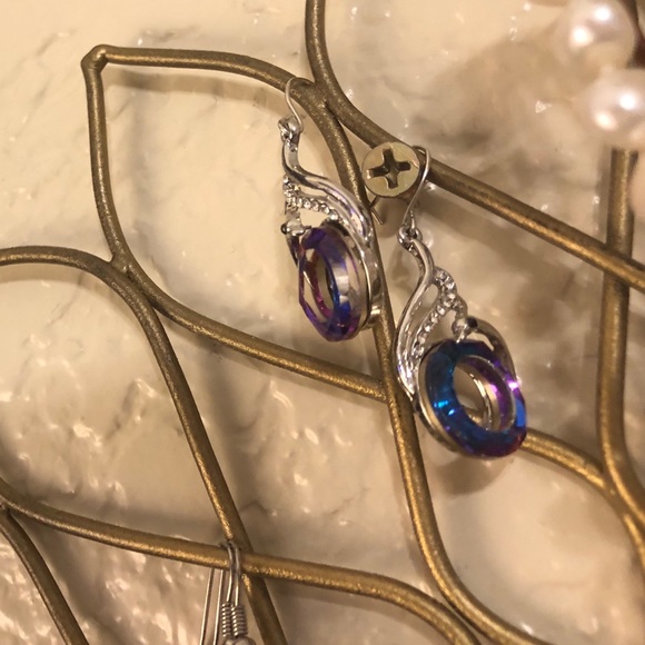 Peacock Dangle Earrings - Picture 4 of 5